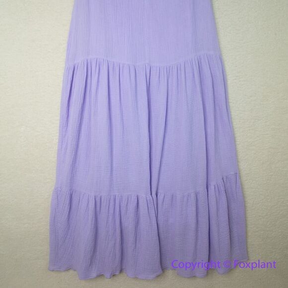 New! Calvin Klein Women's Gauze‎ Tiered Maxi Dress Purple, size XS - Picture 11 of 15